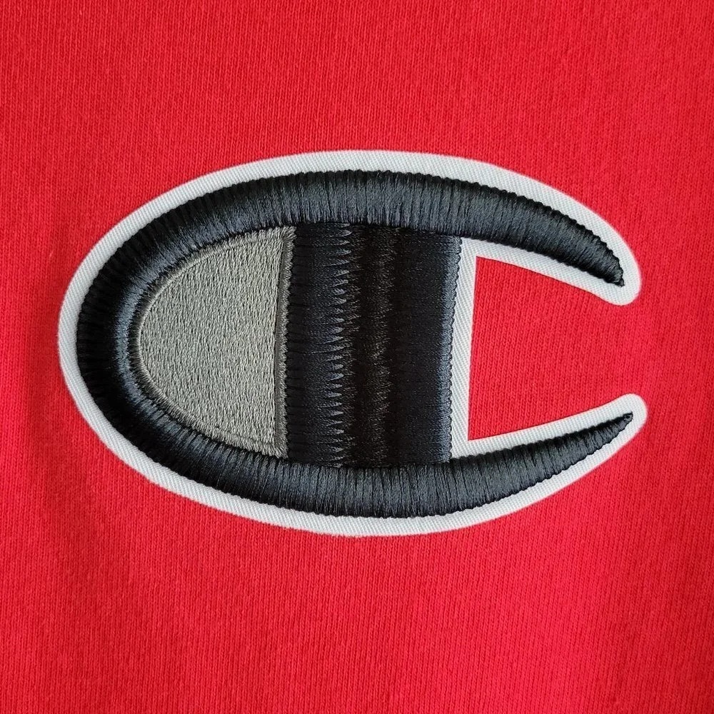 Champion Men's Red Heritage Embroidered Logo Short Sleeve Tee Size M - Picture 2 of 7